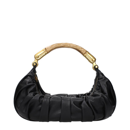 Sac à main en cuir noir Balmain