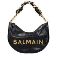 Sac à bandoulière Balmain en cuir noir