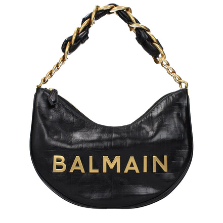 Sac à bandoulière Balmain en cuir noir