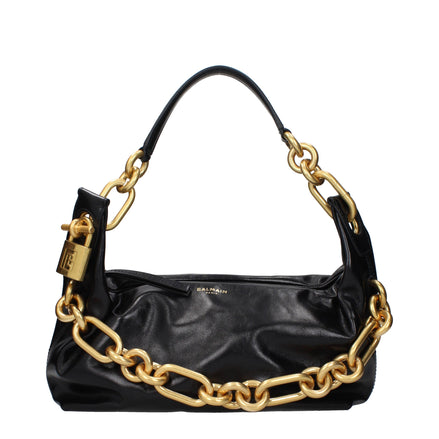 Sac à bandoulière Balmain en cuir noir