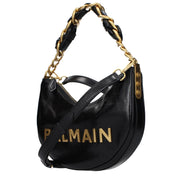 Sac à bandoulière Balmain en cuir noir