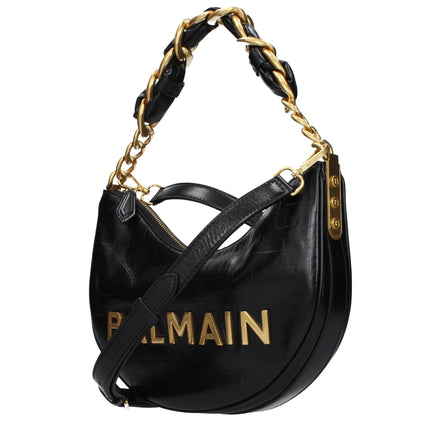 Sac à bandoulière Balmain en cuir noir