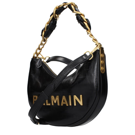 Sac à bandoulière Balmain en cuir noir