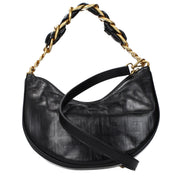 Sac à bandoulière Balmain en cuir noir