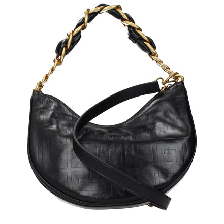 Sac à bandoulière Balmain en cuir noir