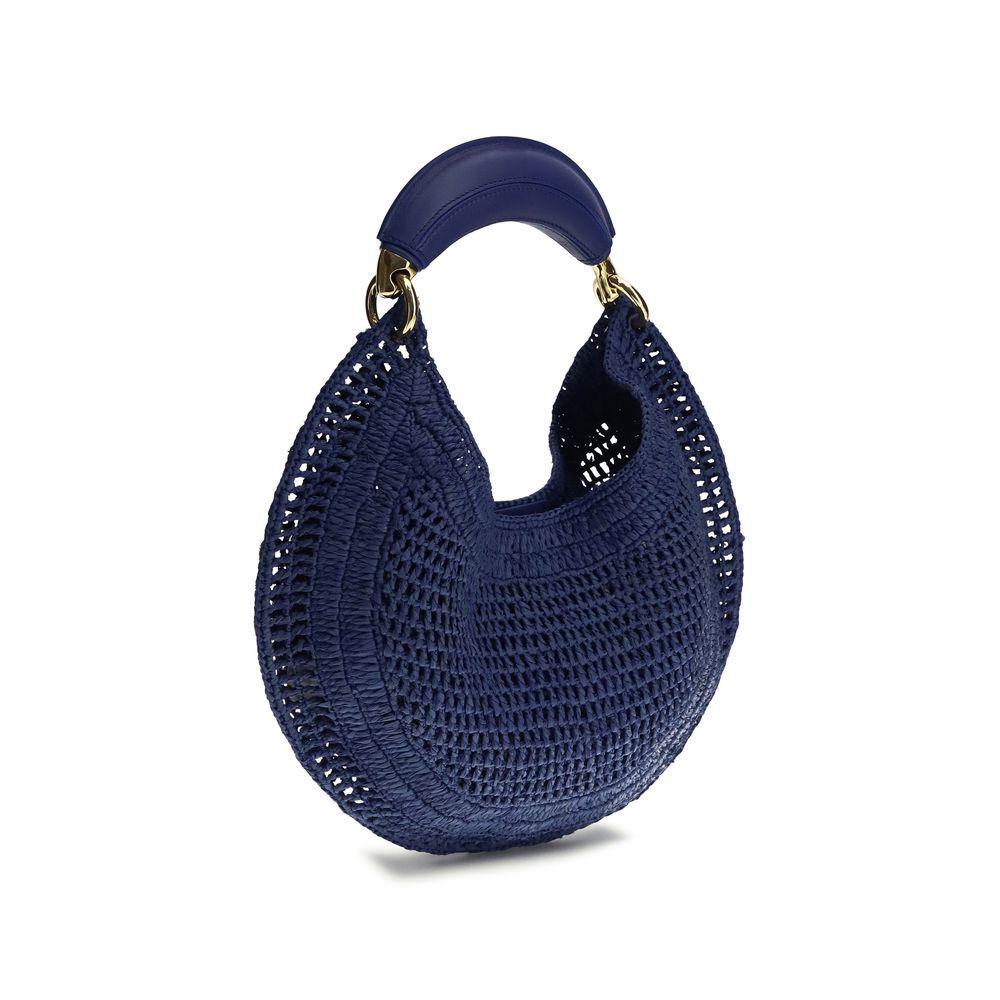 Borsa a tracolla Chloé in rafia blu