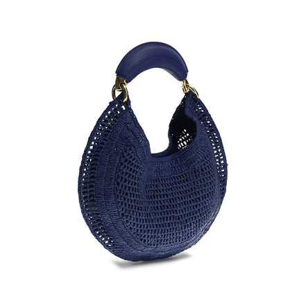 Borsa a tracolla Chloé in rafia blu