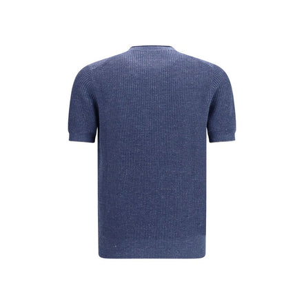 Brunello Cucinelli Blue Linen T-Shirt