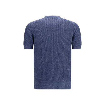 T-Shirt Brunello Cucinelli in Lino Blu