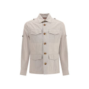 Manteau en coton beige Brunello Cucinelli