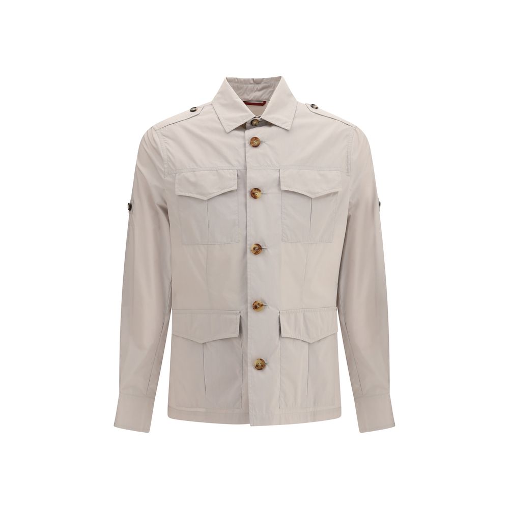 Manteau en coton beige Brunello Cucinelli