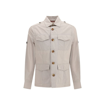 Manteau en coton beige Brunello Cucinelli
