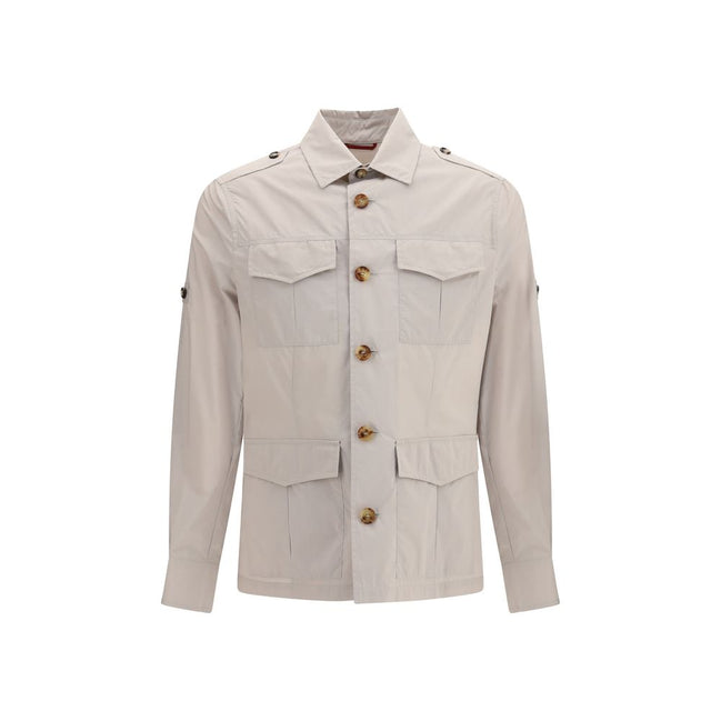 Manteau en coton beige Brunello Cucinelli