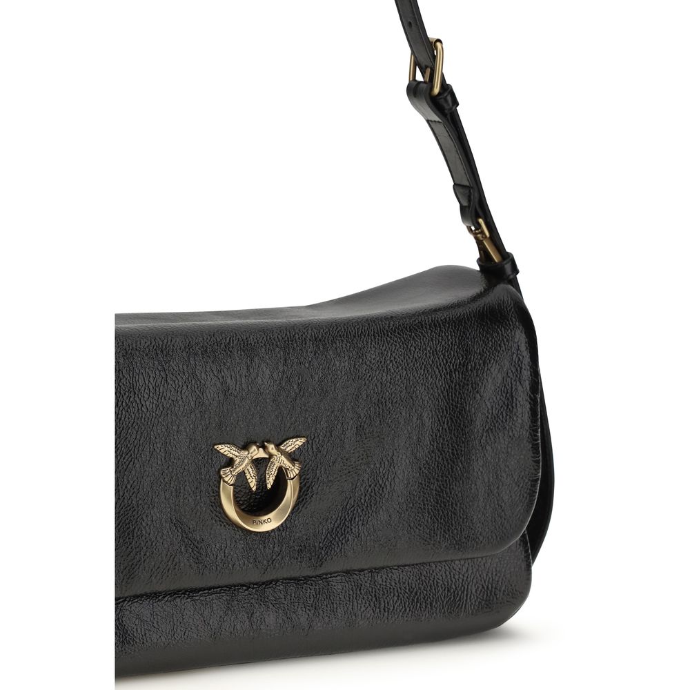 PINKO Black Love Click Soft Horizontal Shoulder Bag