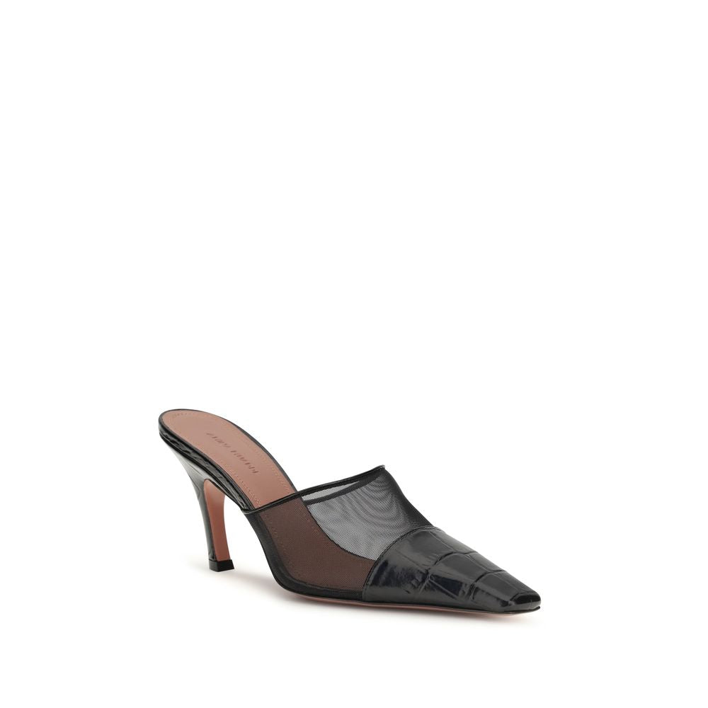 Amina Muaddi Black Mules