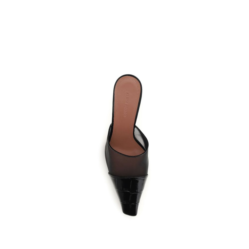Amina Muaddi Black Mules