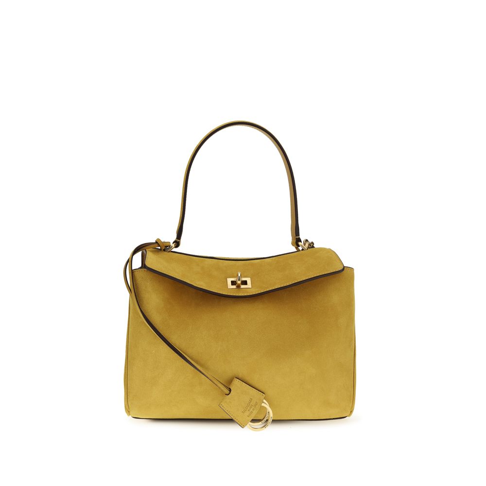 Sac à main Balenciaga en cuir de veau beige Bos Taurus