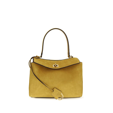 Sac à main Balenciaga en cuir de veau beige Bos Taurus