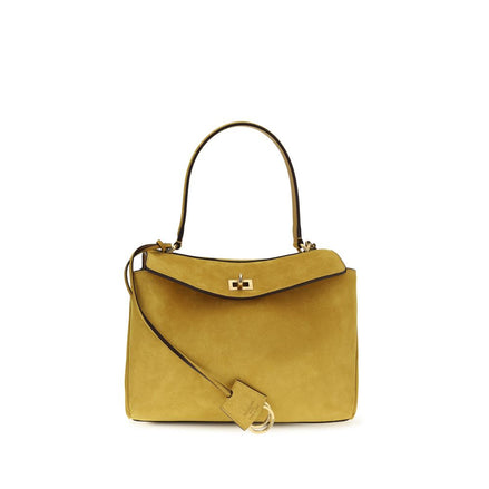 Sac à main Balenciaga en cuir de veau beige Bos Taurus