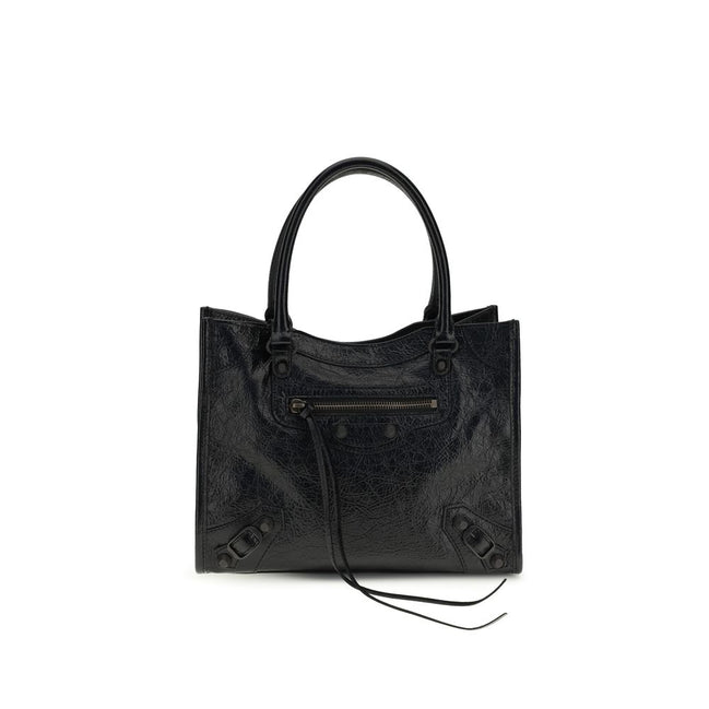 Sac à main Balenciaga en cuir d'agneau Ovis Aries Aries noir