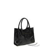 Sac à main Balenciaga en cuir d'agneau Ovis Aries Aries noir