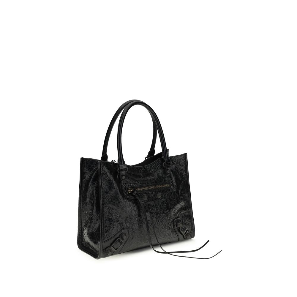 Sac à main Balenciaga en cuir d'agneau Ovis Aries Aries noir
