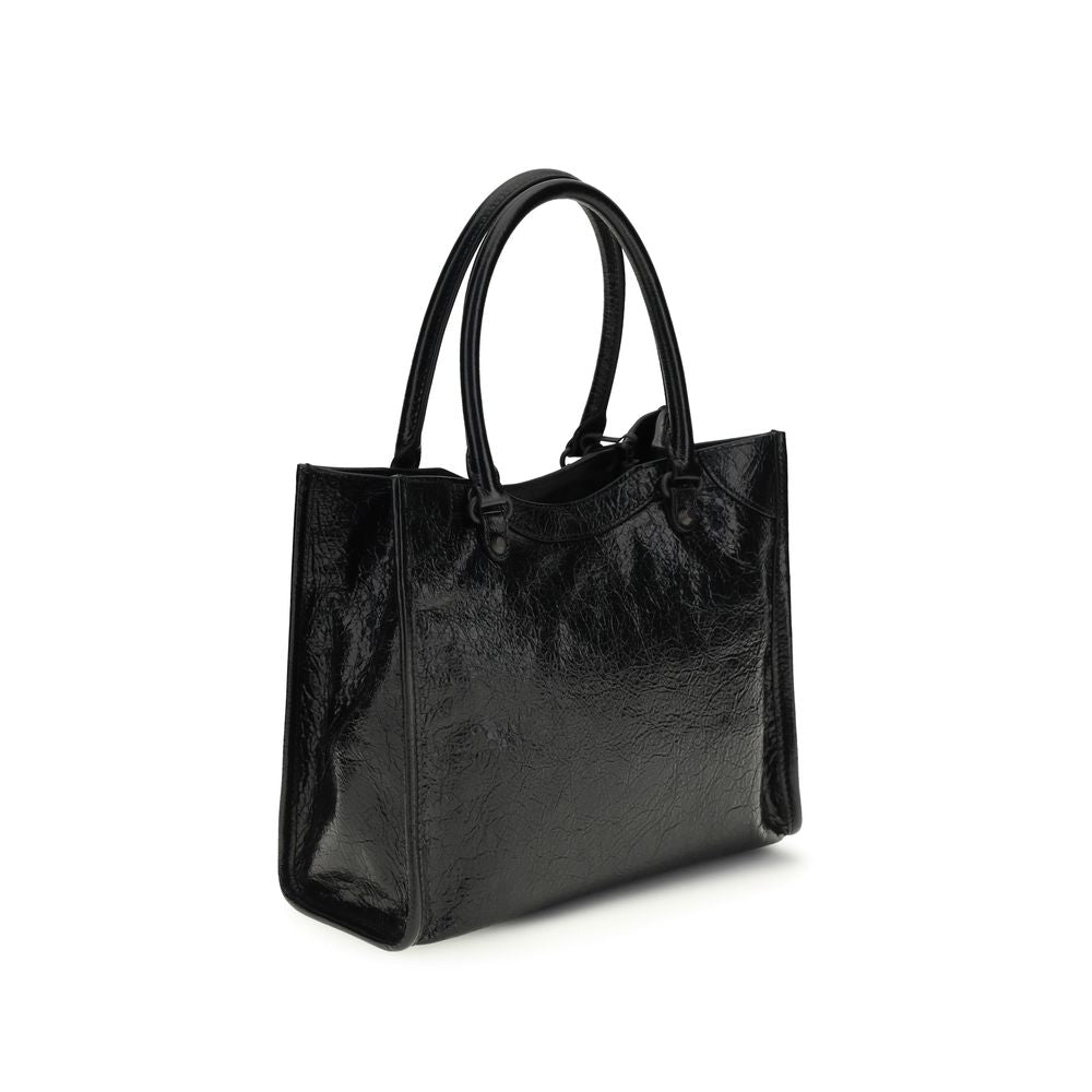 Sac à main Balenciaga en cuir d'agneau Ovis Aries Aries noir