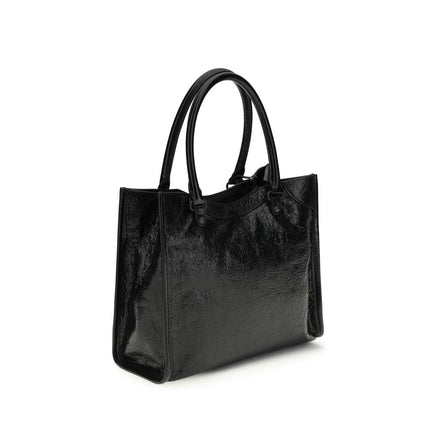 Sac à main Balenciaga en cuir d'agneau Ovis Aries Aries noir