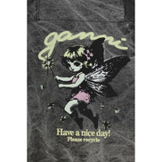 Ganni Gray Recycled Cotton Shoulder Bag