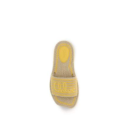 Chloé Beige Lamb Flat Sandals