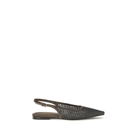Brunello Cucinelli Brown Calf Leather Ballet Flats