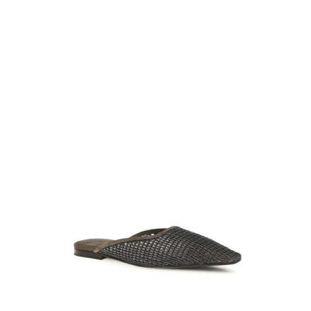 Brunello Cucinelli Brown Calf Leather Ballet Flats