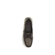 Mocassini slip-on Brunello Cucinelli in pelle di vitello grigia Bos Taurus