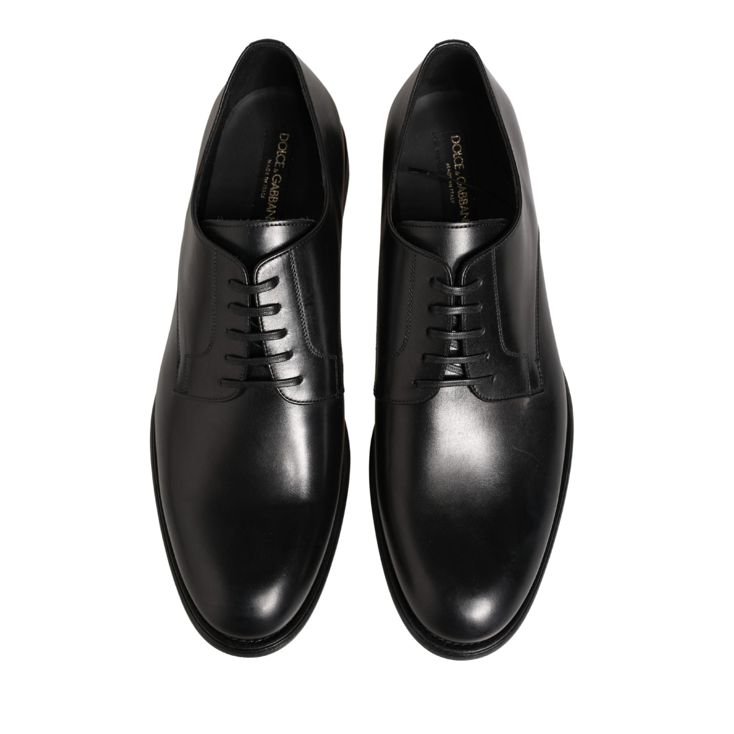 Scarpe eleganti stringate Derby Dolce & Gabbana da uomo in pelle di vitello nera
