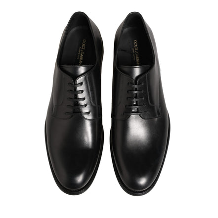 Scarpe eleganti stringate Derby Dolce & Gabbana da uomo in pelle di vitello nera