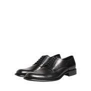 Scarpe eleganti stringate Derby Dolce & Gabbana da uomo in pelle di vitello nera