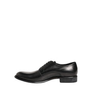 Scarpe eleganti stringate Derby Dolce & Gabbana da uomo in pelle di vitello nera