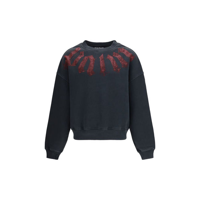 Palm Angels Felpa Nera in Cotone