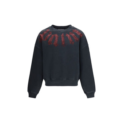 Palm Angels Felpa Nera in Cotone