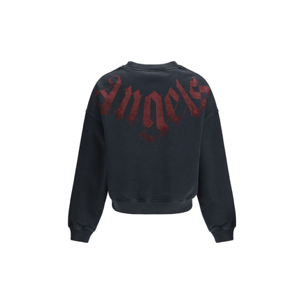 Palm Angels Felpa Nera in Cotone