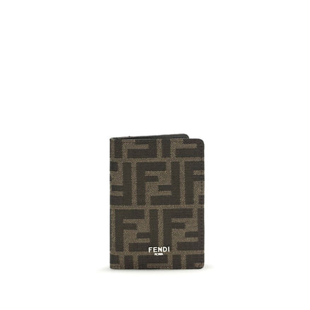 Portefeuille Fendi en cuir de veau marron Bos Taurus