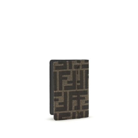Portefeuille Fendi en cuir de veau marron Bos Taurus