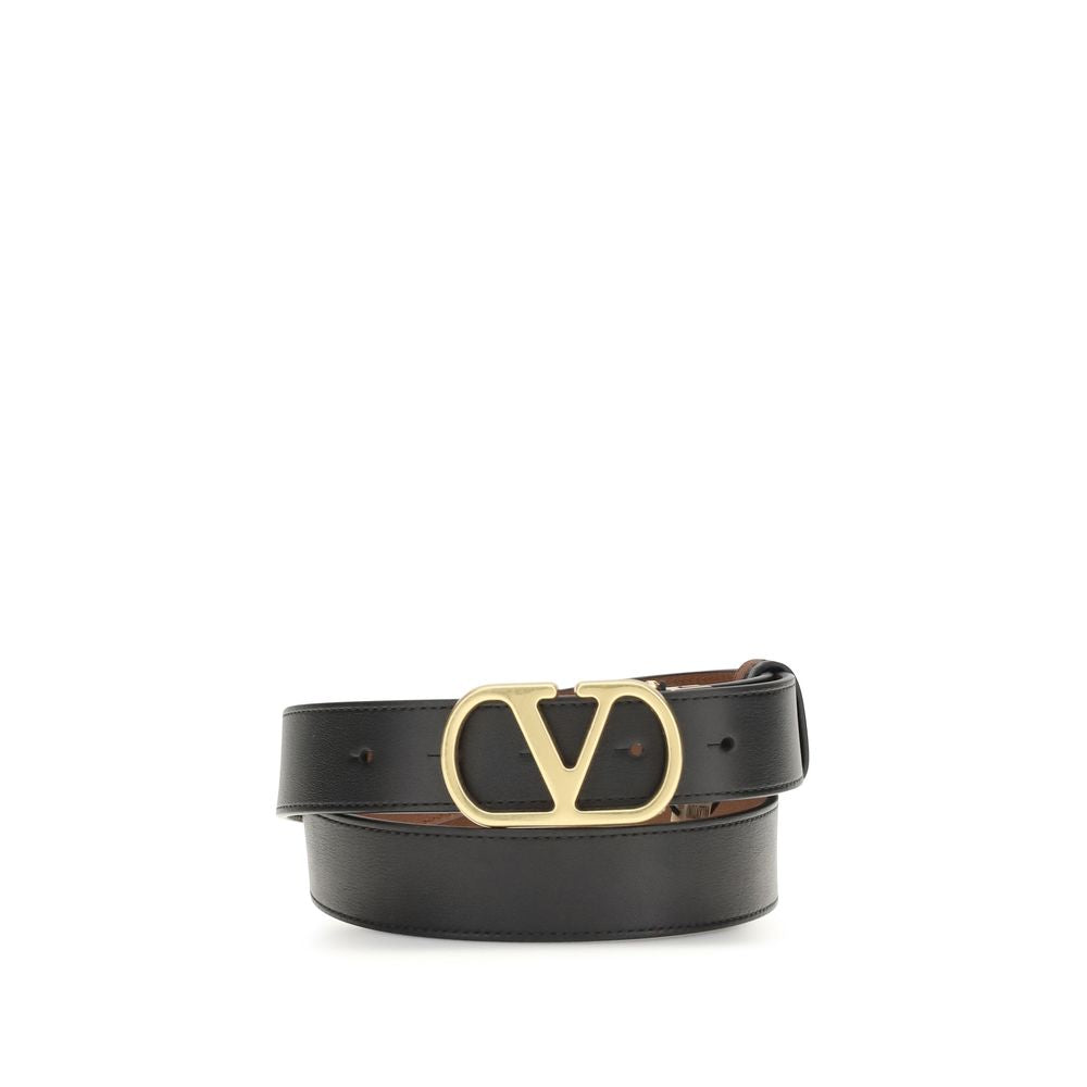 Cintura Regular Valentino Garavani in Pelle di Vitello Nera Bos Taurus