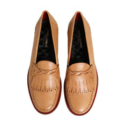 Dolce & Gabbana Beige Tassel Leather Men Slip On Loafers Shoes