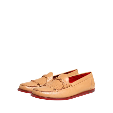 Dolce & Gabbana Beige Tassel Leather Men Slip On Loafers Shoes