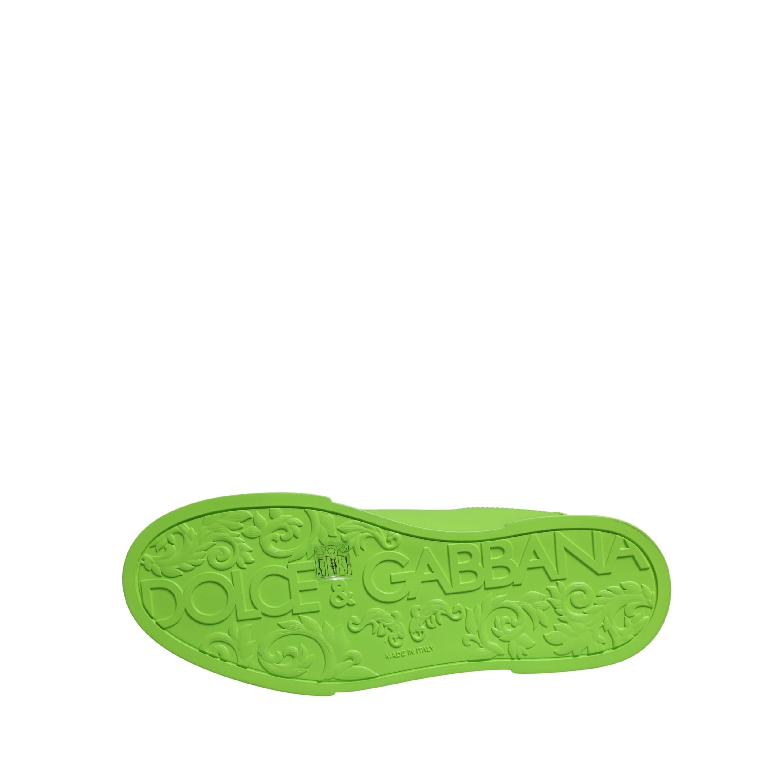 Scarpe da ginnastica basse Dolce & Gabbana Portofino in pelle verde