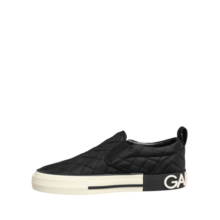 Dolce & Gabbana Scarpe da Ginnastica Basse Slip On Nere Trapuntate
