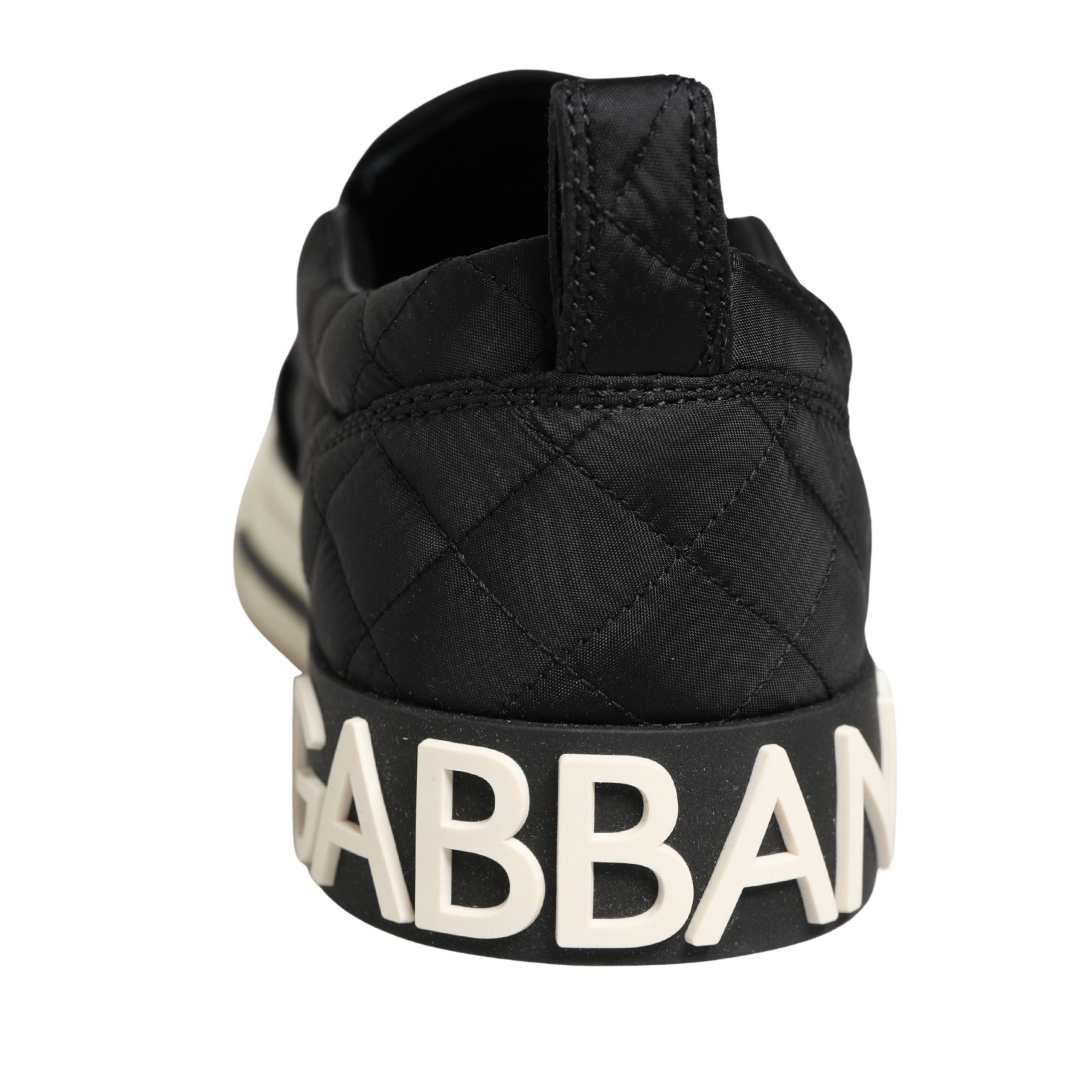 Dolce & Gabbana Scarpe da Ginnastica Basse Slip On Nere Trapuntate