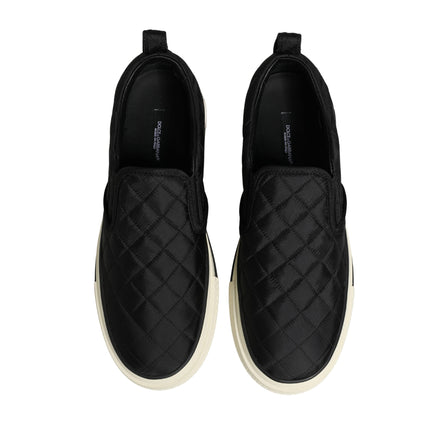 Dolce & Gabbana Scarpe da Ginnastica Basse Slip On Nere Trapuntate