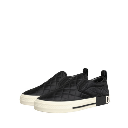 Dolce & Gabbana Scarpe da Ginnastica Basse Slip On Nere Trapuntate